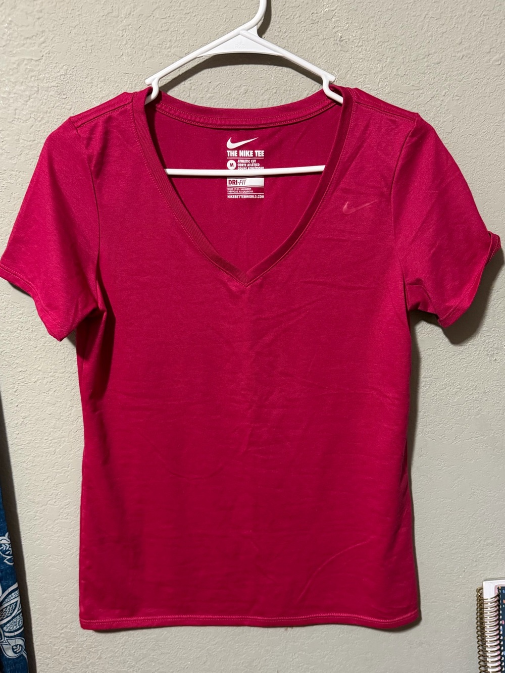 Nike Women's Short Sleeve V-Neck Tee - Raspberry Pink